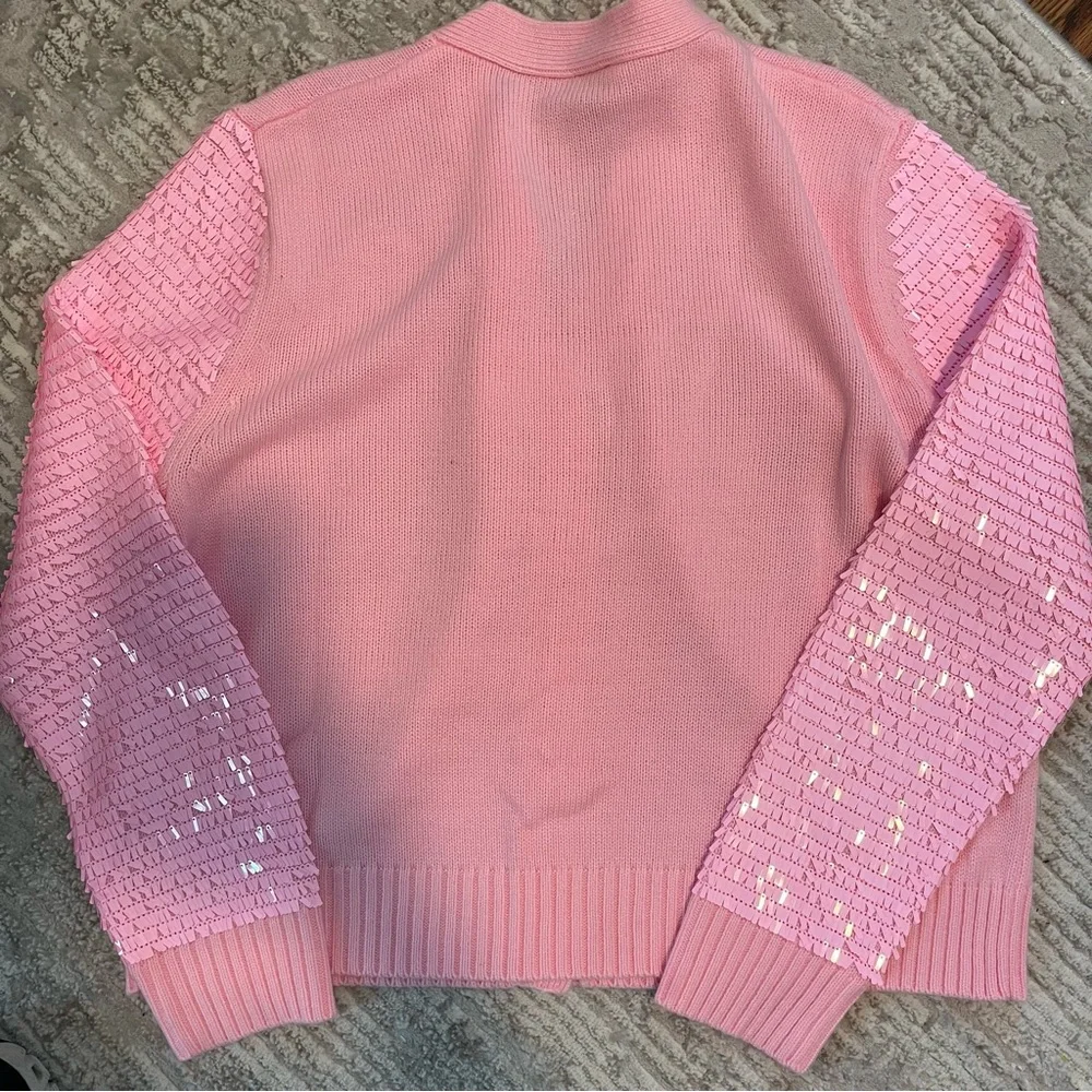 Queen of Sparkles Pink Sequin Nutcracker Cardigan Small NWOT - Picture 5 of 7